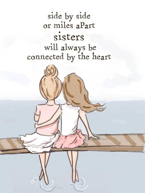 108 Sister Quotes And Funny Sayings With Images - Page 2 of 10 - Dreams Quote Sisters Wall Art, Inspirerende Ord, Love My Sister, Miles Apart, Sisters Forever, Forever Friends, Miss You Cards, Sister Quotes, Bff Quotes