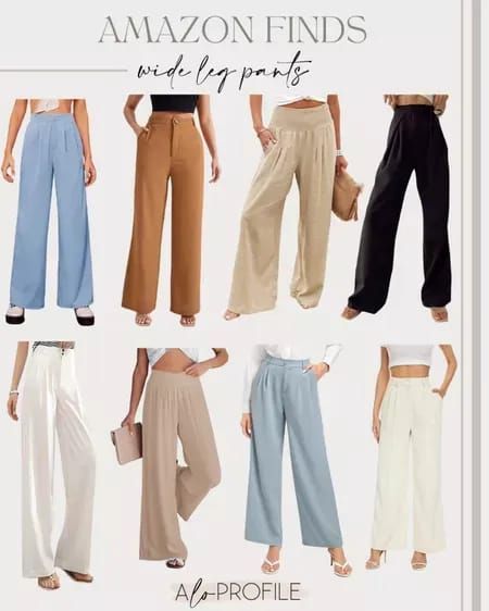 Amazon finds : wide leg pants - all under $50! spring style, summer style, summer trends, spring trends, trousers, trouser pants, wide leg pants, summer trends 2022, summer outfits, summer outfit ideas, summer pants, Amazon finds, Amazon fashion Wide Leg Pants Amazon, Wide Leg Trousers Amazon, Amazon Trousers Women, Amazon Trousers, Amazon Pants Women, Amazon Pants, Amazon Fashion 2020, Spring Pants Outfits, Trouser Pants Outfits