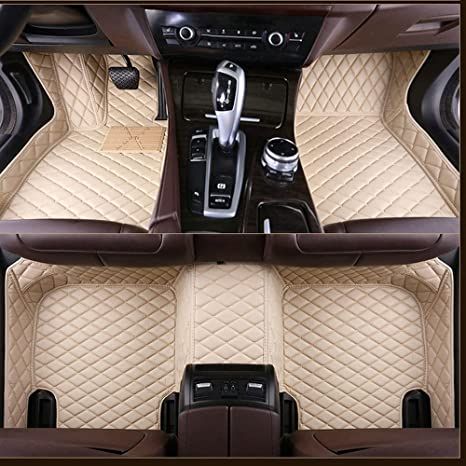 Customized Car Floor Mats for SUV Sedan Coupe Sports Car All Weather Full Coverage Personalized Waterproof Automotive Carpet Full Protection Floor Liners Beige Floor, Car Floor Mat, Car Floor Mats, Floor Mat, Full Set, Floor Mats, Suv, Leather