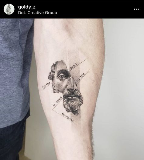 Marcus Aurelius Tattoo Quotes, Stoicism Tattoo Ideas, Stoicism Tattoo, Marcus Aurelius Tattoo, Stoic Tattoo, Philosophy Tattoos, Tattoo Artistic, Tattoo Inspiration Men, Mythology Tattoos