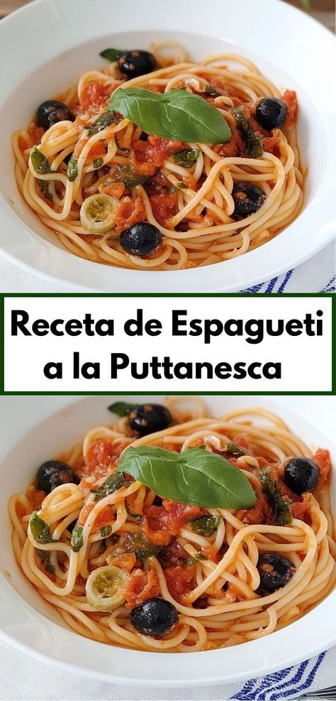 ¿Receta de pasta para una cena sencilla? Este espagueti a la puttanesca es la opción perfecta. Una receta fácil y deliciosa que destaca entre las mejores recetas de cocina. Pastas Recipes, Pasta Recipes, Food To Make, Pasta