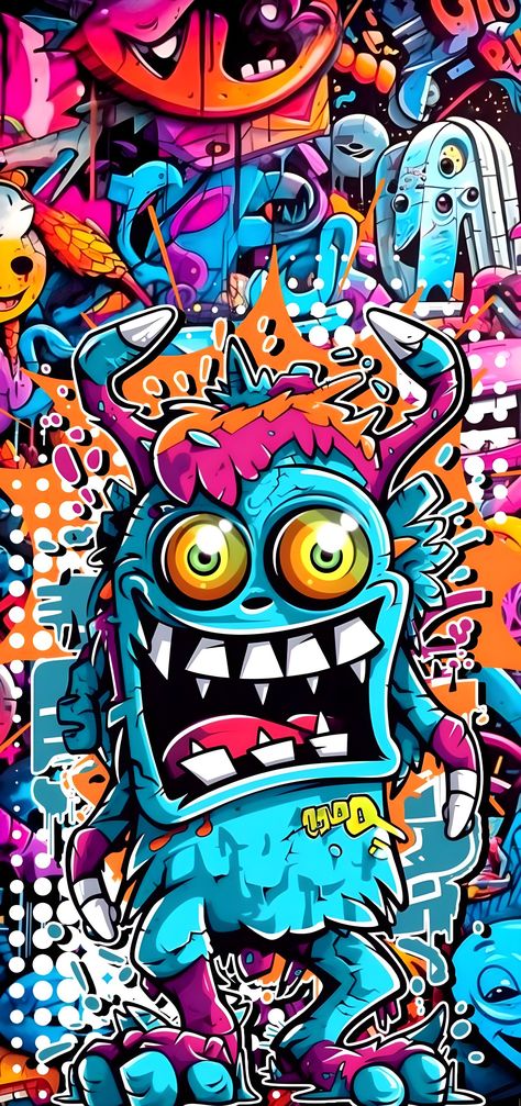 Monster Scary, Hulk Art, Best Wallpaper Hd, Trippy Designs, Best Graffiti, Crazy Wallpaper, Graffiti Style Art, Graffiti Murals, Graffiti Wallpaper