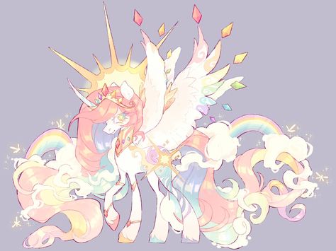 Celestia Redesign, Oc Redesign, Crystal Ponies, My Little Pony Collection, Mlp Fan Art, My Little Pony Comic, Princess Celestia, My Little Pony Drawing, My Little Pony Characters