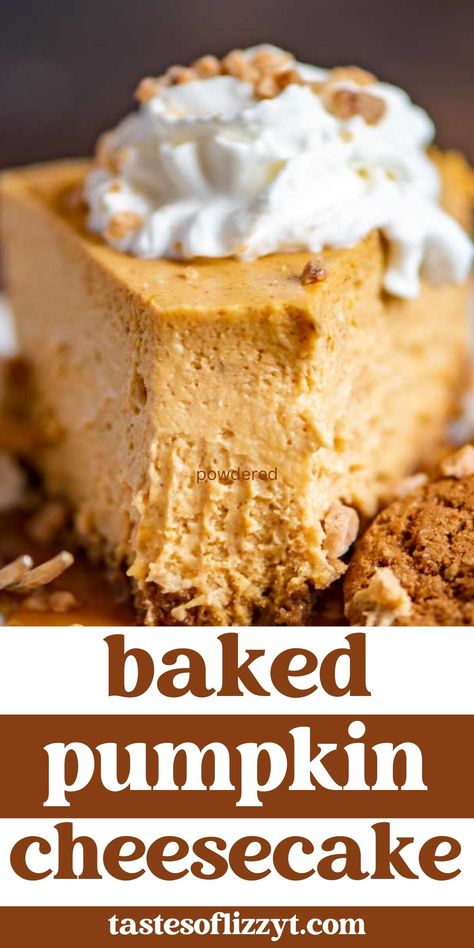 Pumpkin Cheesecake No Sour Cream, Creamy Pumpkin Cheesecake, Olive Garden Pumpkin Cheesecake Recipe, Olive Garden Pumpkin Cheesecake, Cheesecake Recipe No Sour Cream, Baked Pumpkin Cheesecake, Best Pumpkin Cheesecake Recipe, Spiced Cheesecake, Spice Cheesecake