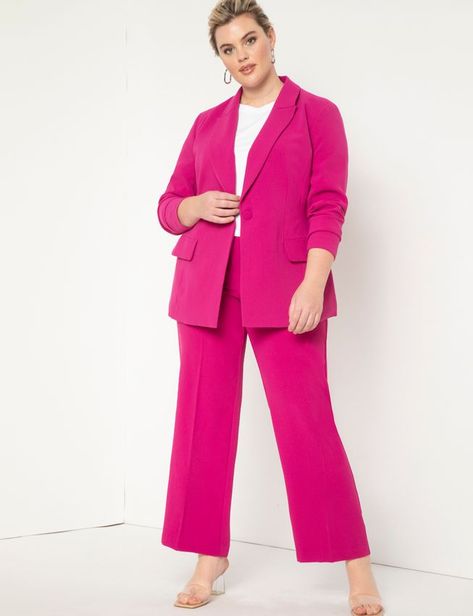 Plus Size Professional, Plus Size Workwear, Plus Size Blazer, Look Plus Size, Look Formal, Wearing All Black, Plus Size Brands, Pink Suit, Valentine's Day Outfit