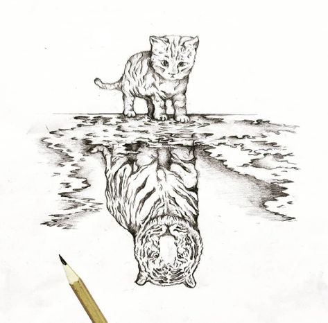 Repost - Our reflection is a reflection of all the choices we make in life. . . . . . . . . . . . . . #ArtShow #ArtDiary #Tattoos… Reflection Art Drawings, Reflection Drawing Ideas, Reflection Sketch, Reflection Drawing, Art Bases, Blind Dog, Reflection Art, Water Reflection, Water Reflections