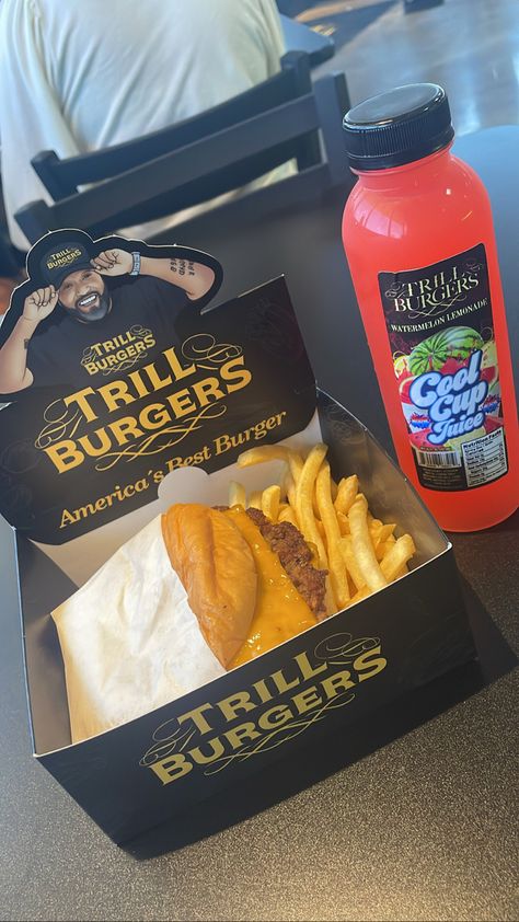 Trill Burgers in Houston, TX in 2023. Trill Burgers, Watermelon Lemonade, H Town, Random Pictures, Houston Tx, Gelato, Lemonade, Houston, Watermelon