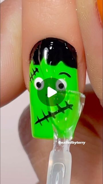 Terry Nguyen on Instagram: "Cute Frankenstein Halloween nails! 👻🎃💀#Frankensteinnails #nails #fallnails #cutenails #explore #explorepage #nailedbyterry #theasiannaillady #wakeupandmakeup #gelnails #bakersfieldnails #wasconails #shortnails #halloweennails" Frankenstein Nail Art, Halloween Frankenstein Nails, Cute Frankenstein, Frankenstein Halloween, Monster Mash, 1k Views, Health Wellness, Frankenstein, Halloween Nails