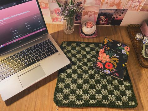 Creating cozy, creative spaces with our crocheted desk mats add a touch of warmth and style to any workspace. 🌿 Dm for details #CrochetCrafts #CozyCorners Creative Spaces, Desk Mats, Crochet Crafts, Desk Mat, Creative Space, Work Space, Desk