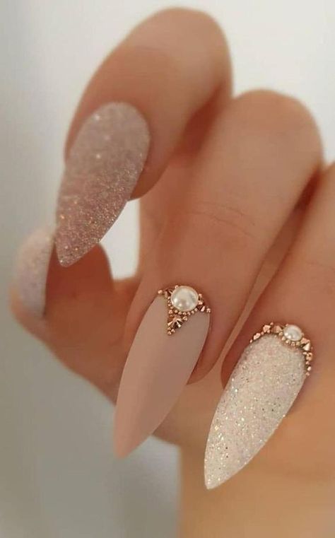 40 Drop-Dead Gorgeous Wedding Nail Designs For Your Big Day - Beauty, Fashion, Lifestyle and Trending Wedding Nails For Bride Simple Classy, Wedding Nails Country, Wedding Nails Almond Shape Classy, Moody Wedding Nails For Bride, Country Wedding Nails For Bride, Wedding Nails For Bride Fall, Goth Wedding Nails For Bride, Long Bridal Nails, Fall Bride Nails