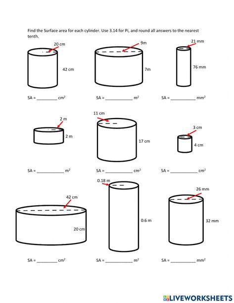 Volume Of Cylinder, Surface Area And Volume, Volume Of A Cylinder, Volume Worksheets, Area Worksheets, Two Dimensional Shapes, Organization Notes, Multi Step Equations, Hand Games