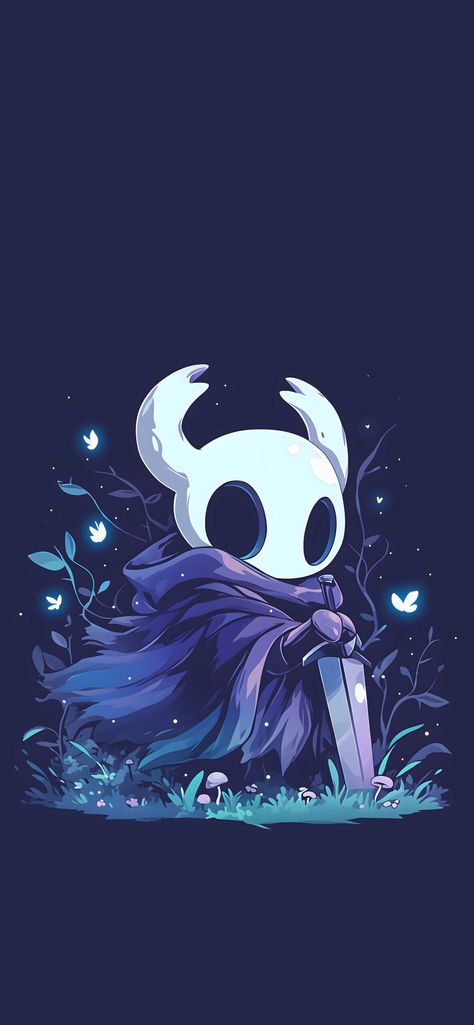 Hollow Knight Dark Blue Aesthetic Wallpapers 🌌🦋 - Wallpapers Clan Hollow Knight Wallpaper, Cool Colorful Backgrounds, For Lock Screen, Knight Wallpaper, Lock Screen And Home Screen, Dark Blue Aesthetic, Simplistic Wallpaper, Indie Game Art, Yin Yang Art