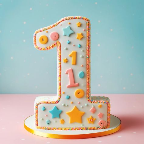 Perfectly Sweet Selecting the Ideal Birthday Cake for Your 1-Year-Old Baby Girl (6) Cake For One Year Old Girl, Number 1 Birthday Cake Girl, Birthday Cake For 1 Year Girl, One Shaped Cake, One Year Birthday Cake, Rosé Birthday Cake, Rose Birthday, 1 Year Baby, Cake Girl