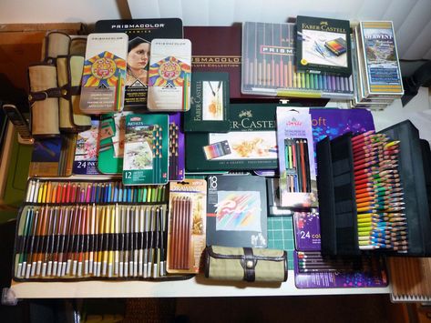 Cleaning up and organizing the studio.  Took opportunity to take a few photos of some of the sets collected through the years.  Blog entry. Colouring Tips, Drawing Girls, Colouring Pencils, Art Studio Room, Colored Pencil Set, Art Supply, Drawing Supplies, Arte Sketchbook, Color Full