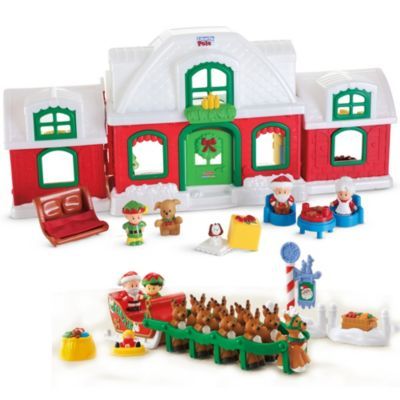 Little People® Christmas Exclusive Gift Set<BR/>Buy Gift Set & SAVE! | BrandsLittlePeople | Fisher Price Christmas Themed Toys, Little People Storage Ideas Fisher Price, Santa North Pole, Xmas Toys, Child Hood, Mattel Shop, Toddler Girl Gifts, Fisher Price Little People, Fisher Price Toys