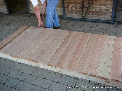 DIY Horse Bridge Obstacle Plans | HelpfulHorseHints.com Includes teeter totter bridge plans, materials list, etc for horse bridge obstacle Horse Projects, Horse Obstacles, Trail Ideas, Trail Riding Horses, Ranch Riding, Horse Toys, Horse Lessons, Horse Jumps, Horse Products