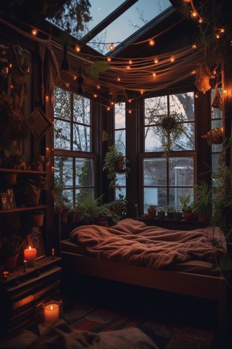 Boho Witchy Bedroom, Witchy Bedroom Ideas, Witchy Bedroom, Goth Bedroom, Modern Boho Bedroom, Hemma Diy, Dark Home Decor, Boho Bedroom Decor, Dream Room Inspiration