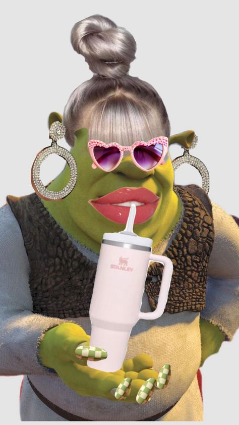 Shrek Aesthetic Cute, Shrek Funny, Shuffles Preppy, Doodle Art Flowers, Cute Funny Pics, Funny Pix, Her Nails, Crazy Funny Pictures, Nails Done