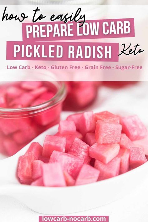 Pickled Radish Recipe, Clean Eating Appetizers, Korean Pickled Radish, Radish Recipe, Pickled Daikon, Keto Brunch, Pickled Radish, Radish Recipes, Pickled Radishes