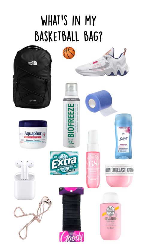 basketball bag! 🫶🏻 Sports Bag Essentials, Mom Bag Essentials, Track Bag, Basketball Girl, Preppy School Supplies, Volleyball Bag, Preppy Essentials, Soccer Bag, Basketball Bag