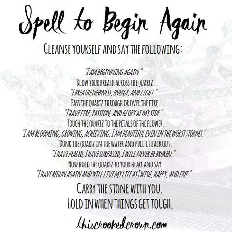 Sometimes, we just need to hit the refresh button on our lives. This spell won’t do precisely that but it’s pretty close. It’ll help you make a fresh, new start. What you’ll… Healing Chant, Witchcraft Spells For Beginners, Spells For Beginners, Magic Spell Book, Healing Spells, Magick Spells, Eclectic Witch, Wiccan Spell Book, Green Craft