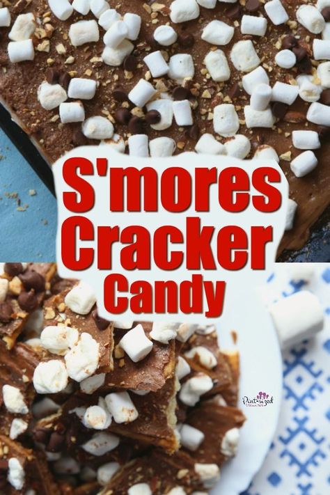 Cracker Candy Recipe, Easy Smores, Cracker Candy, Homemade Candy, Candy Recipe, Dessert Aux Fruits, Chocolate Food, Chocolate Marshmallows, Treat Recipes