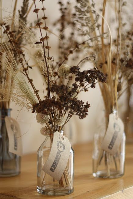 Dried stems of sedum - the dark spray-type material in front combined with dried gomphrena, grasses, seeded basil stems and daucus seedheads Staking Dahlias, Oregano Flowers, Easy Perennials, Flower Farming, The Off Season, Fall Crop, Low Centerpieces, Dried Florals, Flower Farmer