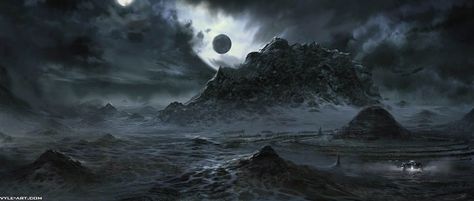 Shadow Realm Concept Art, Dark World Art, Shadow World, Dark Planet, Sci Fi Environment, Landscape Concept, Fantasy Setting, Matte Painting, Fantasy Art Landscapes