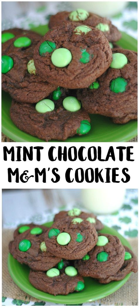 Mnm Cookies Recipe, Mint Chocolate Cookies, Mnm Cookies, Chocolate Mint Cookies, M M Cookies, Mint Cookies, Snack Cake, Cookies Recipes Christmas, Vegetarian Chocolate