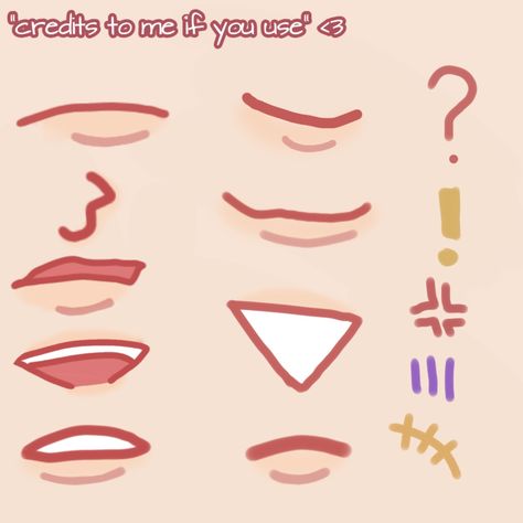 Gacha Club Mouth Tutorial, Gacha Eye Base Drawing, Gacha Mouth Tutorial, Gacha Club Lips Ideas, Gacha Mouth Base Smile, Gacha Tweening Body Base, Bouche Gacha, Gacha Life Mouth Base, Gacha Nose