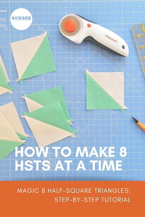 Sewing Half Square Triangles, Magic 8 Half Square Triangle Chart, Half Square Triangle Cheat Sheet, How To Make 8 Hst At A Time, Quilt Square Hacks, Half Square Triangles 4 At A Time, Quilting Half Square Triangles, 8 At A Time Half Square Triangles, How To Make Half Square Triangles