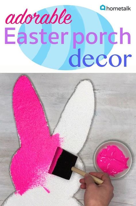 Easter Porch, Easter Porch Decor, Topiary Diy, Room Decor Crafts, Diy Hanging Shelves, Spring Craft, Easter Decorations Dollar Store, Easter Decorations Outdoor, Easter Peeps