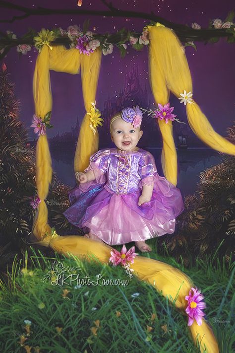 Tangled theme photo by LKphotoLove #lkphotolove @lkphotolove Tangled Theme, Picture Props, Baby Shoot, Monthly Milestone, Themes Photo, Birth Stories, Mini Sessions, Costume Outfits, Baby Photoshoot