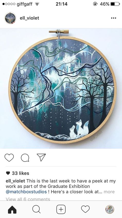 Gorgeous mixed medium embroidery and paint art Painting And Embroidery, Paint Art, Embroidery Art, Instagram Followers, Painting & Drawing, Embroidery Patterns, Artwork Prints, Photo Printing, Mixed Media