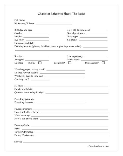 Character sheets to help you round out your characters and give you an easy reference to look back on! This is the main page, the basics of any character. Follow the link for more! #writingtip Main Character Development, Character Template Writing Novels, Description For Characters, Book Character Template, Character Description Sheet, Things You Should Know About Your Oc, How To Introduce The Main Character, Character Board Template, Character Description Writing Template