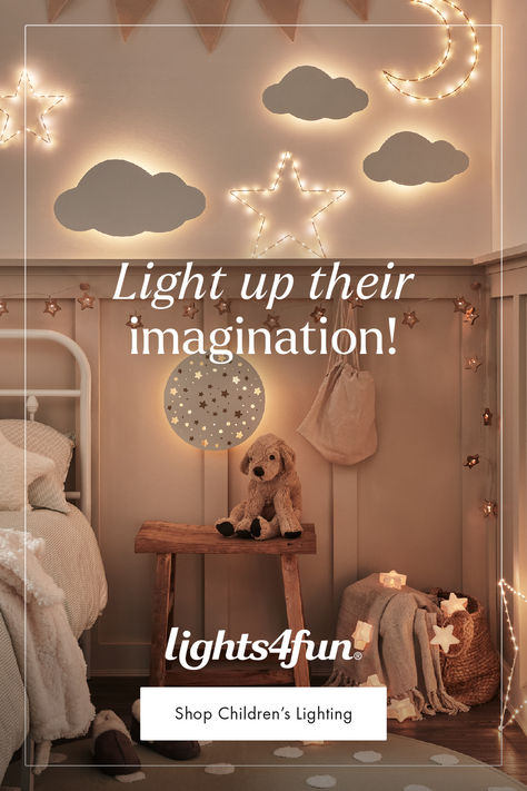 Fulfil your little one's curiosity with our imaginative and playful children's lighting🌟☁ Shop neon lights, fairy lights, night lights & more now! Playroom Lighting Ideas, Carousel Bedroom, Aurora Bedroom, Night Lights For Kids, Horse Room, Cloud Night Light, Childrens Night Light, Big Girl Bedrooms, Outdoor Fairy Lights