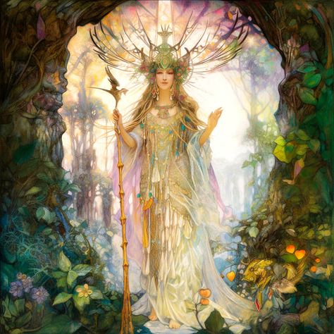 Goddess Of Nature Fantasy Art, Earth Goddess Art, Earth People, Nature Goddess, Redeeming Love, Earth Goddess, Character Reference, Goddess Art, Ethereal Art