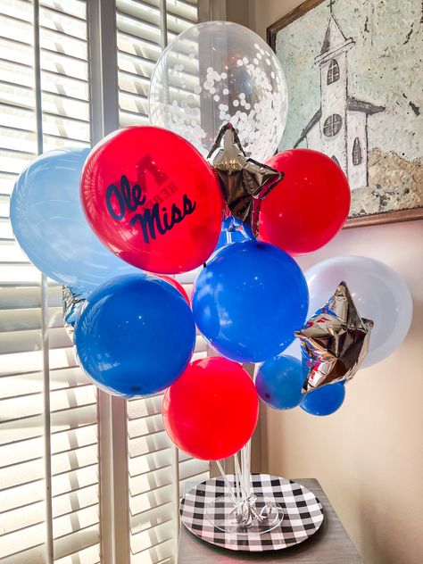 Ole Miss Balloon Arch, Ole Miss Grad Party, Ole Miss Graduation Party, Volleyball Decorations, College Party, Hotty Toddy, Grad Party Decorations, Graduation 2024, College Parties