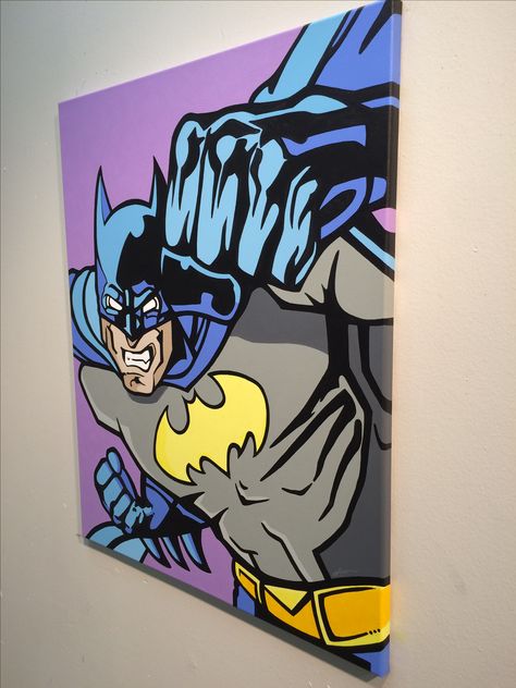 Superhero Painting, Batman Art Drawing, Batman Painting, Marvel Paintings, Disney Canvas, Batman Stuff, Tableau Pop Art, Posca Art, Easy Canvas