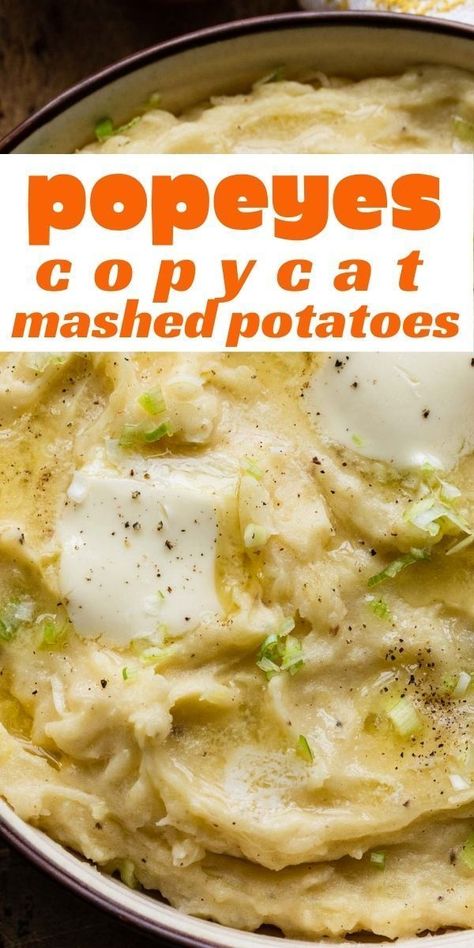 Copycat Mashed Potatoes, Popeyes Mashed Potatoes, Popeyes Gravy Recipe, Popeyes Food, Easy Cajun, Chicken Mashed Potatoes, Potato Gravy, Best Mashed Potatoes, Mashed Potatoes Recipe