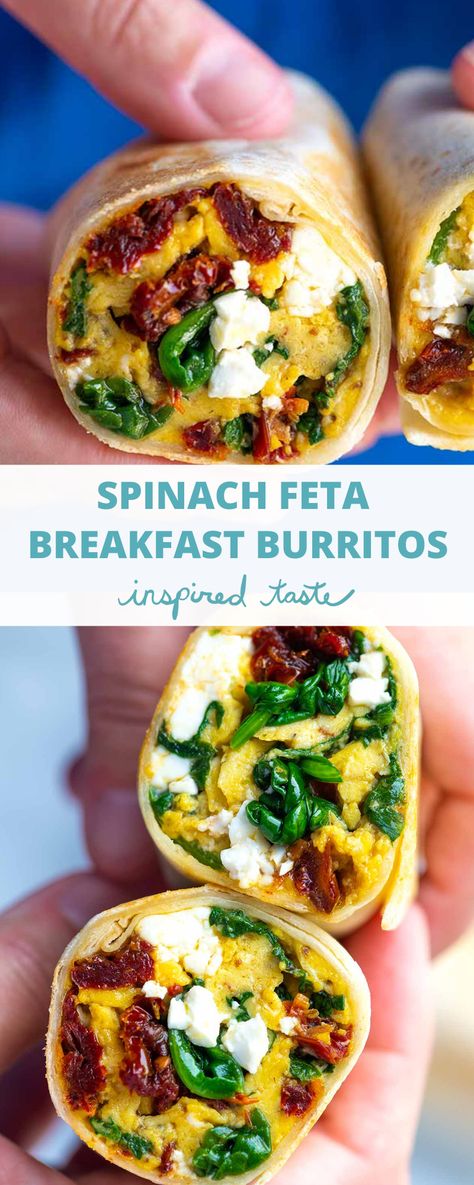 Mediterranean Diet Breakfast Burrito, Egg And Spinach Breakfast Burrito, Mediterranean Breakfast Burrito, Healthy Breakfast Burrito Bowl, Meatless Breakfast Burrito, Make Ahead Breakfast Burritos Healthy, Vegetable Breakfast Burritos, Sun Dried Tomato Breakfast, Veggie Breakfast Sandwich