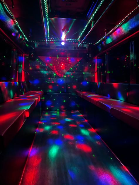 Party Bus Quinceanera, Party Bus Ideas Decoration, Sweet 16 Party Bus Ideas, Diy Party Bus, Neon Party Dresses, Party Bus Aesthetic, Party Bus Ideas, Prom Party Bus, Loly Pop