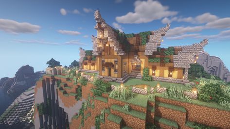 Minecraft Longhouse, Viking Longhouse, Cliff Side, Minecraft Inspo, Time Lapse, Cologne Cathedral, Vikings, Minecraft, Siding