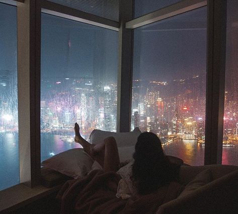 Rainy nights in Hong Kong ☔️ Apartment View, Dekorasi Kamar Tidur, Architecture Model Making, Apartment Aesthetic, 아파트 인테리어, New York Apartment, Aesthetic Rooms, Window View, Dream Apartment