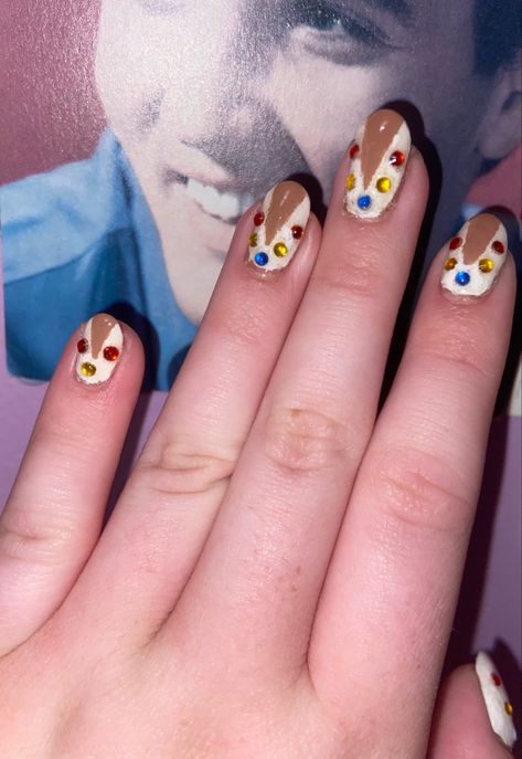 Elvis Presley Nail Designs, Elvis Presley Inspired Nails, Elvis Nails Ideas, Elvis Nails Art, Elvis Inspired Nails, Elvis Presley Nails, Elvis Nails, Vegas Nails, Inspired Nails