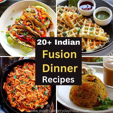 Indian Fusion Dinner recipes - collection of tasty Indian fusion dinner ideas which will be loved by kids and adults. Indian Vegetarian Dinner Recipes, Veggie Burger Patties, Grilled Cheese With Tomato, Spicy Burger, Indian Dinner Recipes, Pav Bhaji Masala, Dinner Vegetarian, Vegetarian Curry, Chaat Masala