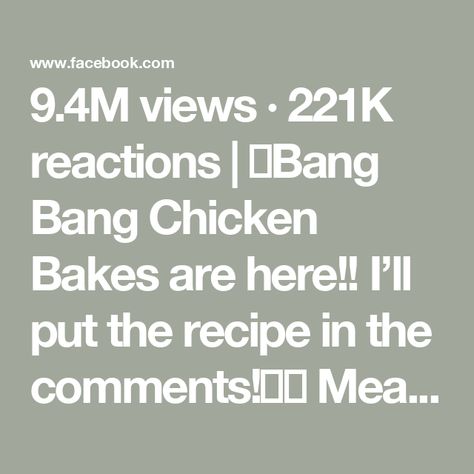 9.4M views · 221K reactions | 💥Bang Bang Chicken Bakes are here!! I’ll put the recipe in the comments!👊🏻 Meal Prep Cookbook Volume TWO coming in September!!🥳 #mealprep #5daymealprep #highproteinmealprep #highproteinrecipes #macrofriendlyrecipes | Stay Fit Mom | Stay Fit Mom · Original audio Chicken Bakes, Stay Fit Mom, Bang Bang Chicken, High Protein Meal Prep, Macro Friendly Recipes, High Protein Recipes, Bang Bang, Fit Mom, Baked Chicken