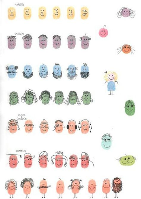 finger print people Hand Print Art, Thumbprint Art, Fingerprint Crafts, Fingerprint Art, Thumb Prints, Paint Your Own Pottery, Handprint Art, Finger Painting, Childrens Crafts