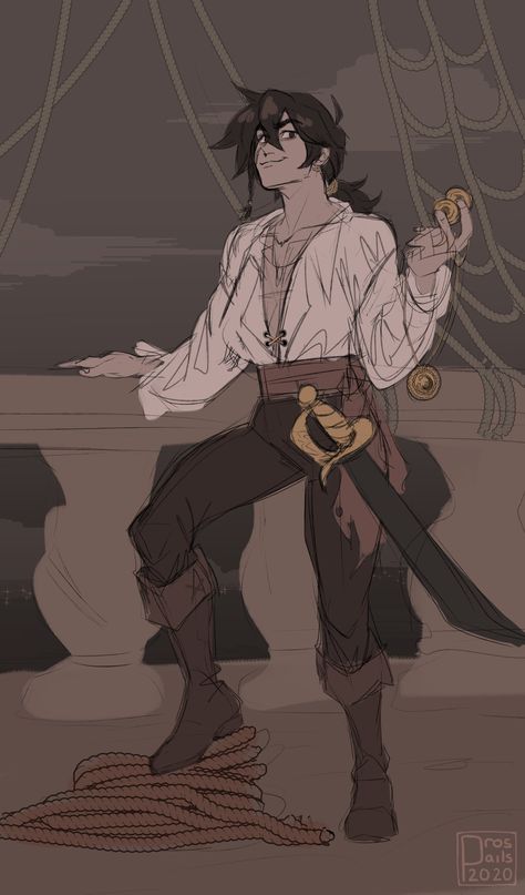 Pirate Outfit, Pirate Art, Dungeons And Dragons Characters, Pirate Costume, Art Poses, Character Design References, Dnd Characters, Drawing Reference Poses, Character Portraits