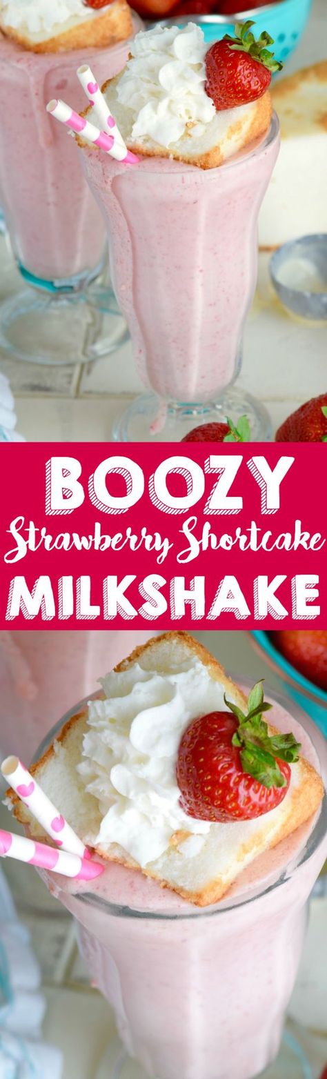 Boozy Milkshake, Boozy Desserts, Alcoholic Drink, Boozy Drinks, Strawberry Milkshake, Adult Beverages, Frozen Drinks, Smoothie Shakes, Alcohol Recipes